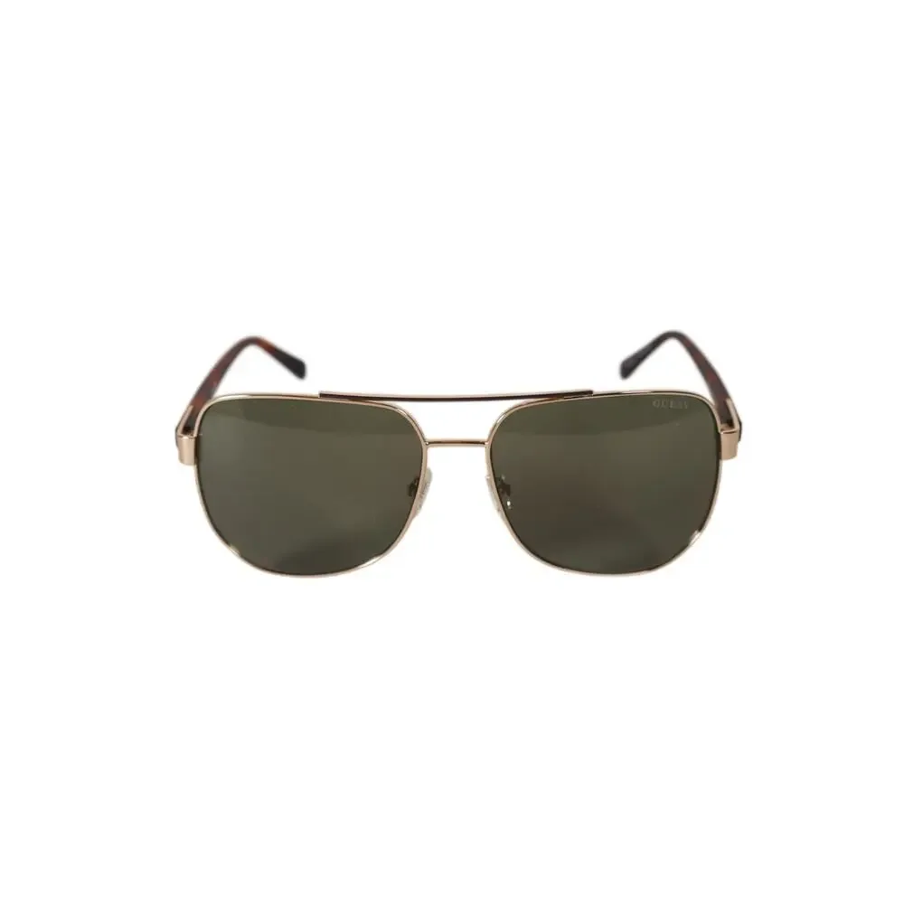 GUESS Metal Pilot Aviator Sunglasses – Gold / Green – NWT